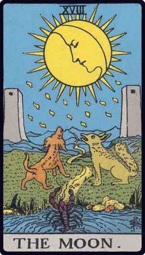 La Lune - Carte du tarot représentant l'intuition et les illusions