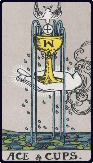 As de Coupes - Carte du tarot représentant le nouveau départ émotionnel