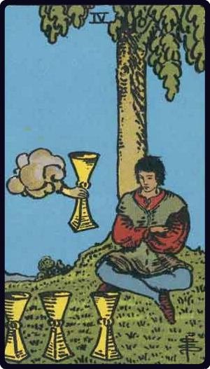 Quatre de Coupes - Carte du tarot symbolisant la contemplation