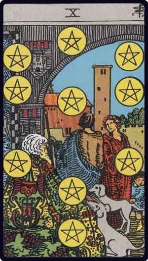 Dix de Deniers - Carte du tarot symbolisant la prospérité familiale