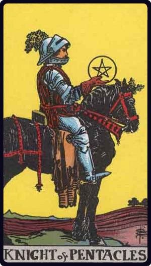 Cavalier de Deniers - Carte du tarot symbolisant la constance